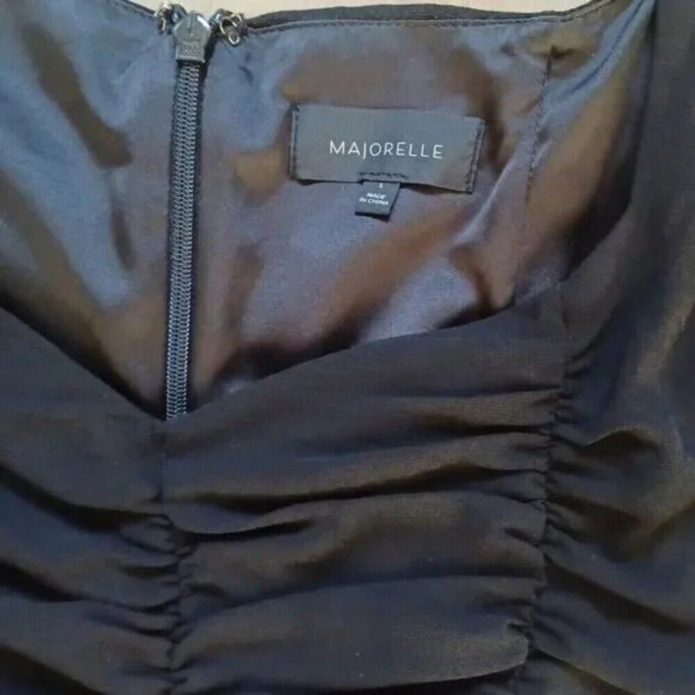 Majorelle Gerald Black Ruched Mini Dress Sorority Pref Round Semi Formal S EUC - Picture 9 of 12